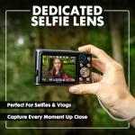 Minolta 48MP Digital Camera with Rear Selfie Lens – 4K Ultra HD Video, 2.8" LCD Screen, 16X Digital Zoom, Autofocus, Slow Motion, Time Lapse, Filters, Scene Modes, 32GB Card Included (Black)