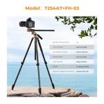 K&F CONCEPT 90''/230cm Overhead Camera Tripod, Horizontal Shooting Video Tripods with Fluid Head Heavy Duty 10KG Load Capacity, Detachable Monopod, for Indoor and Outdoor Use T254A7+FH-03