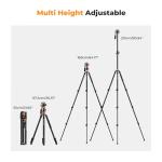 K&F CONCEPT 90''/230cm Overhead Camera Tripod, Horizontal Shooting Video Tripods with Fluid Head Heavy Duty 10KG Load Capacity, Detachable Monopod, for Indoor and Outdoor Use T254A7+FH-03