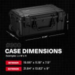 Condition 1 22" Large Rolling Lockable Hard Storage Case w/Padded Divider & Lid Organizer, Model 300, Waterproof Protective Box for Camera & Production Gear, Made in USA, 21.84"x13.82"x9" Black