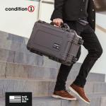 Condition 1 22" Large Rolling Lockable Hard Storage Case w/Padded Divider & Lid Organizer, Model 300, Waterproof Protective Box for Camera & Production Gear, Made in USA, 21.84"x13.82"x9" Black