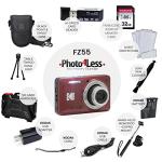 Kodak PIXPRO FZ55 Digital Camera (Red) + 32GB Memory Card + Point and Shoot Camera Case + Extendable Monopod + Lens Cleaning Pen + LCD Screen Protectors + Table Top Tripod â€“ Ultimate Bundle