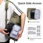 MOSISO Camera Backpack, DSLR/SLR/Mirrorless Camera Bag Case with Tripod Holder&15-16 inch Laptop Compartment&PU Handle, Canvas Photography Backpack Compatible with Canon/Nikon/Sony, Olive Yellow