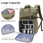 MOSISO Camera Backpack, DSLR/SLR/Mirrorless Camera Bag Case with Tripod Holder&15-16 inch Laptop Compartment&PU Handle, Canvas Photography Backpack Compatible with Canon/Nikon/Sony, Olive Yellow