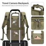 MOSISO Camera Backpack, DSLR/SLR/Mirrorless Camera Bag Case with Tripod Holder&15-16 inch Laptop Compartment&PU Handle, Canvas Photography Backpack Compatible with Canon/Nikon/Sony, Olive Yellow
