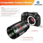 Lightdow 240mm F5.6 Reflex Lens - Telephoto Manual Focus SLR Cameras Lens for Sony Alpha A9 A7R A7S A7 A6500 A6400 A6300 A6000 A5100 A5000 NEX-7 NEX-6 NEX-5T NEX-5R