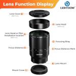 Lightdow 240mm F5.6 Reflex Lens - Telephoto Manual Focus SLR Cameras Lens for Sony Alpha A9 A7R A7S A7 A6500 A6400 A6300 A6000 A5100 A5000 NEX-7 NEX-6 NEX-5T NEX-5R