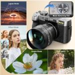 NBD 5K Digital Cameras for Photography - 16X Zoom Travel Camera with 180° Flip Screen, 64MP Vlogging Cameras Fotograficas for YouTube, Auto Focus, Macro Lens, 2 Batteries & 32GB TF Card（Silver）