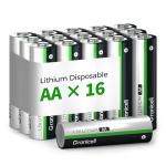 Granicell 16-Pack Lithium AA Batteries | 1.5V for Blink Cameras, Smart Locks, Alarms & Tech Devices | 10-Year Life, Leak-Proof, Extreme-Temp Resistant (Non-Rechargeable)