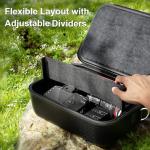 ProCase Hard Shell Camera Case for Canon Rebel T7/EOS R100/R50/DSLR/SLR/Nikon/Sony/Mirrorless Cameras, Soft Padded Digital Camera Travel Bag with 1 Shoulder Strap and 3 Adjustable Dividers -Black