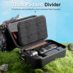 ProCase Hard Shell Camera Case for Canon Rebel T7/EOS R100/R50/DSLR/SLR/Nikon/Sony/Mirrorless Cameras, Soft Padded Digital Camera Travel Bag with 1 Shoulder Strap and 3 Adjustable Dividers -Black