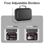 ProCase Hard Shell Camera Case for Canon Rebel T7/EOS R100/R50/DSLR/SLR/Nikon/Sony/Mirrorless Cameras, Soft Padded Digital Camera Travel Bag with 1 Shoulder Strap and 3 Adjustable Dividers -Black