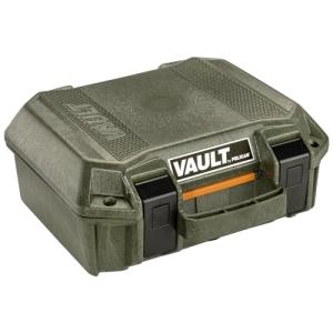Pelican Vault - V100 Multi-Purpose Hard Case with Foam for Camera, Drone, Equipment, Electronics, and Gear (OD Green)