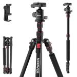NEEWER Basics Camera Tripod Monopod, 71" Aluminum Heavy Duty Portable Travel DSLR Cell Phone Stand with 360° Ball Head Cellphone Holder Mount Compatible with iPhone for Filming Video Recording, TP15