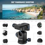 NEEWER Basics Camera Tripod Monopod, 71" Aluminum Heavy Duty Portable Travel DSLR Cell Phone Stand with 360° Ball Head Cellphone Holder Mount Compatible with iPhone for Filming Video Recording, TP15