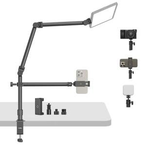 SmallRig Overhead Camera Mount, Camera Desk Mount Stand with Flexible Arm, 360° Rotatable Ball Head, DSLR Boom Arm Tabletop C Clamp for Photography Videography Live Stream - 4456