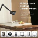 SmallRig Overhead Camera Mount, Camera Desk Mount Stand with Flexible Arm, 360° Rotatable Ball Head, DSLR Boom Arm Tabletop C Clamp for Photography Videography Live Stream - 4456