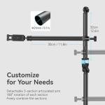 SmallRig Overhead Camera Mount, Camera Desk Mount Stand with Flexible Arm, 360° Rotatable Ball Head, DSLR Boom Arm Tabletop C Clamp for Photography Videography Live Stream - 4456