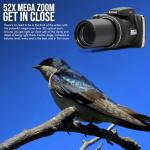 Kodak PIXPRO AZ528 16MP Astro Zoom Digital Camera with 52x Optical Zoom (Black) Bundle with 128GB SD Card and Rechargeable Battery and Charger Kit (3 Items)