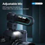 4K Digital Camera for Photography with 52mm Wide Angle & Macro Lens, 56MP Vlogging Camera for YouTube and Video, with External Adjustable Microphone, with 180° Flip Screen, 32GB TF Card