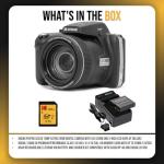 Kodak PIXPRO AZ528 16MP Astro Zoom Digital Camera with 52x Optical Zoom (Black) Bundle with 128GB SD Card and Rechargeable Battery and Charger Kit (3 Items)