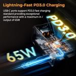 SMALLRIG V Mount Battery VB99 SE, 99Wh / 6800mAh V Mount Battery with 65W Output, 2.5H Full Charge, with USB-C, D-TAP, USB-A, Dual DC Ports, OLED Screen, for Camera, Camcorder, Monitor, Video Light