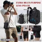 SDYSM Camera Backpack, Hardshell DSLR/SLR Camera Bag with Lens Pouch & 15.6" Laptop Compartment Waterproof Camera Case with Rain Cover Photography Backpack Compatible for Canon/Nikon/Sony/Drone Black