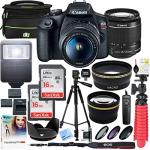 Canon EOS Rebel T7 DSLR Camera with EF-S 18-55mm f/3.5-5.6 is II Lens Plus Double Battery Tripod Cleaning Kit and Deco Gear Deluxe Case Accessory Bundle