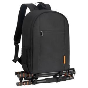 TARION Camera Bag DSLR Camera Backpack with Waterproof Raincover Laptop Compartment Photography Backpack Case Photo Bag for Women Men Photographers DSLR SLR Mirrorless Camera Lens Tripod Black TB-M