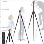 VICTIV 78" Tripod for Camera, Tall DSLR Tripod & Monopods, Professional Heavy Duty Tripod for Spotting Scopes, Binocular, Aluminum Camera Tripods Stand, Compatible with Canon Nikon Sony