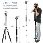 VICTIV 78" Tripod for Camera, Tall DSLR Tripod & Monopods, Professional Heavy Duty Tripod for Spotting Scopes, Binocular, Aluminum Camera Tripods Stand, Compatible with Canon Nikon Sony