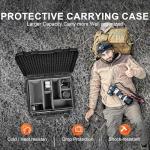 Lekufee Waterproof Hard Carrying Case with Padded Dividers for DJI Mavic 4 Pro, Air 3S, Mini 5 Pro/4/3, Partial Sony/Canon/Nikon Camera and Lens, and Accessories - Black