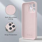 CellEver Strong Magnetic Case for iPhone 15 Pro [for MagSafe Charging] [Camera Protection] Heavy-Duty Protection, Soft Grip Silicone Cover with Kickstand, Chalk Pink