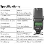 Meike MK430N TTL Speedlite Shoe Mount Flash Compatible with Nikon Cameras D7100 D5300 D5200 D3500 D3100 D600 D800 D3200 D90 D80 D300 D7500 D780 with Standard Hot Shoe