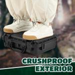 Relaxweex 1 Pcs 16.3 x 12.4 x 6.5 Inch Waterproof Hard Case with DIY Customizable Foam Insert Portable Protective Case with Knife for Camera Drones Equipments Tools Test Instruments (Black)