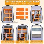 HAMBOLY Professional Camera Bag Backpack, Large Waterproof Photography Bag Case for DSLR/SLR/Mirrorless Camera with Tripod Holder/15.6’’ Laptop Compartment/Rain Cover, Compatible with Nikon/Sony/Canon