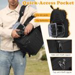 HAMBOLY Professional Camera Bag Backpack, Large Waterproof Photography Bag Case for DSLR/SLR/Mirrorless Camera with Tripod Holder/15.6’’ Laptop Compartment/Rain Cover, Compatible with Nikon/Sony/Canon