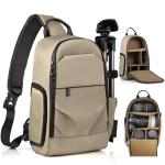 TAAOKA Camera Sling Bag, DSLR/SLR/Mirrorless Camera Backpack Case Shockproof Photography Backpack with Tripod Holder & Removable Modular Inserts Compatible with Canon/Nikon/Sony/Fuji
