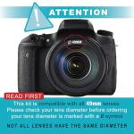 49mm Accessory Bundle for Canon EOS: R100, R50, R10, M5, M6 Mark II, M6 + LP-E17 Battery + 32GB Memory Card + Wide Angle + Telephoto Lens + Battery Charger + Backpack + Flash + More (32GB Card)