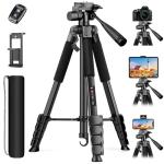 Victiv 68" Camera Tripod, Phone Tripod for Tablet with Remote and Holder, Lightweight and Compact Travel Tripod for Canon Sony Camera, Compatible with DSLR, iPhone, iPad, Max Load 7.8 lbs