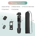 Victiv 68" Camera Tripod, Phone Tripod for Tablet with Remote and Holder, Lightweight and Compact Travel Tripod for Canon Sony Camera, Compatible with DSLR, iPhone, iPad, Max Load 7.8 lbs