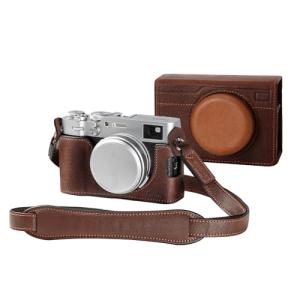 SMALLRIG Leather Case Kit for FUJIFILM X100VI, Including Half Case, Flip Cover and Shoulder Strap, Genuine Leather Material, Portable and Protecting - 4558