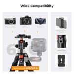 K&F CONCEPT Mini Desk Tripod, 21.6'' Compact Small Tripod with Ball Head Load up to 13.22 lbs/6 KG, 1/4 inch Quick Shoe Plate& Phone Holder for DSLR Camera Phone.