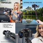 4K Digital Cameras for Photography, 48MP Vlogging Camera for YouTube with Microphone & Tripod Grip, Video Camera with Wide-Angle&Macro Lens, Content Creator Kit & Travel Camera（Black）