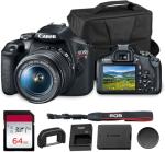 Canon EOS Rebel T7 DSLR Camera | 24.1MP APS-C CMOS Sensor with DIGIC 4+ Image Processor | Built-in Wi-Fi & NFC | EF Lens Compatible Beginner Photography Camera Kit with Shoulder Bag and 64GB Card