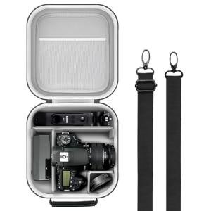 Krypthos Travel Camera Storage Case Compatible with Canon EOS Rebel T7/ R100/ R50/ 90D/ 2000D Nikon D7100/ D7500 Sony Alpha ZV-E10, Camera Protective Storage Holder Organizer Bag Carrying Bag