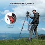 NEEWER 76" Video Camera Tripod with Fluid Head, One Step Quick Release Portable Tripod, Aluminum Heavy Duty Tripod Stand, Dual Mode QR Plate for DSLR Cameras Camcorders, Max Load 17.6lb, LL27