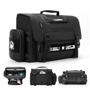 Cwatcun Camera Sling Bag, Waterproof Multifunction Photography Tactica Camera Crossbody Bag with Tripod Holder & Removable Accessory Bags for DSLR/SLR/Mirrorless Cameras - Medium
