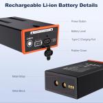 Lesaps 2-Pack 5000mAh Moultrie Power Mag Replacement Battery - Compatible with Moultrie Cellular Trail Cameras Edge, Edge Pro, Edge 2, Edge 2 Pro, USB-C & Solar Panels Charging