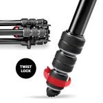 Manfrotto Befree Live Twist, Travel Tripod in Aluminum with Twist Closure, Camera Tripod for DSLR, Mirrorless, Reflex Cameras and Video Cameras, Camera and Video Accessories